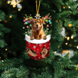Custom Dog In Snow Pocket Christmas Ornament, Personalized Dog Flat Acrylic Ornament