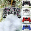 Custom Name Gaming Hand Play Christmas Light Shape Flat Ornament, Gamer Ornament