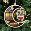 Personalized American Bulldog In Snow Pocket Christmas Suncatcher Ornament, Custom Dog Breeds, Gift For Dog Lovers V2