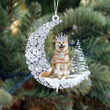 Akita Diamond Moon Merry Christmas Ornament Dog Flat Acrylic Ornament