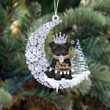 Affenpinschers Dog Diamond Moon Merry Christmas Ornament Dog Flat Acrylic Ornament