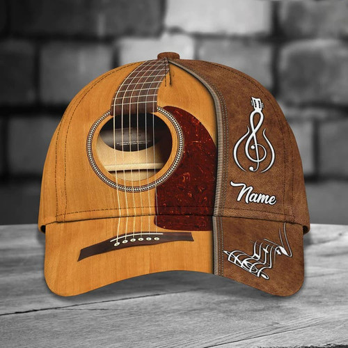 Customized Guitar Cap for Him, 3D Classic Cap All Over Printed Gift for Guitar Lovers
