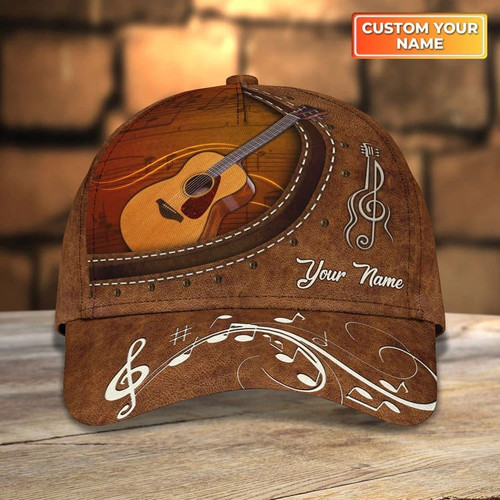 Personalized Guitar Bass Cap for His Birthday Gift, 3D Classic Cap All Over Printed for Guitar Lovers