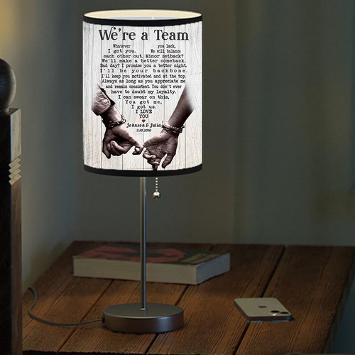 Personalized We're A Team Funny for Couple Lover Husband Wife Custom Name Table Lamp