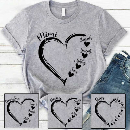 Personalized Nana Shirt, Mimi Shirt, POD Grandma and Grandkids, Best Gifts For Mother's Day