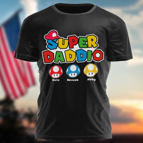 Personalized Shirt Super Daddio Mariodaddy, Gift for Dad, Gift for Father's Day