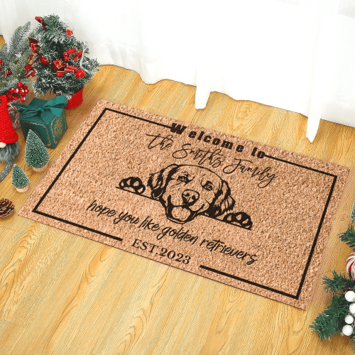 Hope You Like Golden Retriever Dogs Welcome Mat, Personalized Family Doormat Gift For Dog Lovers