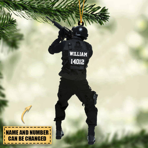 2023 New Release Personalized Policeman With Rifle Christmas Ornament-Great Gift idea For Police Officer Policeman