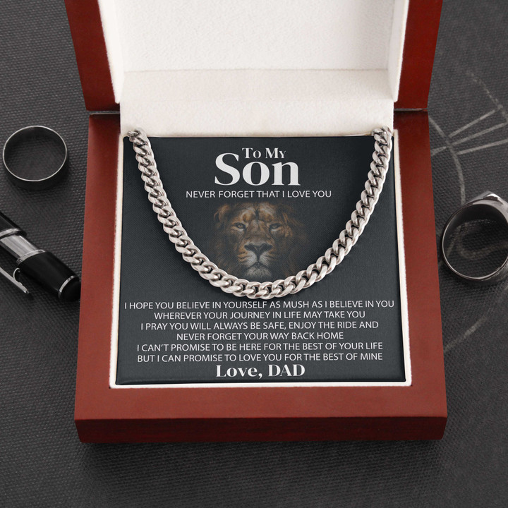 Personalized To my Son, Believe in yourself Cuban Link Chain from Dad, Mom