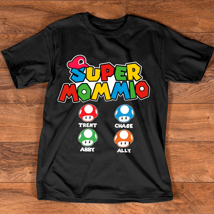 Personalized Funny Super Mommio, Mario Mommy T Shirt, Mother's Day Shirt With Son, Daughter Shirt
