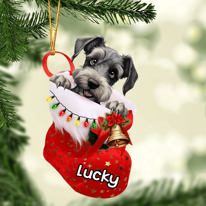 Customized Cesky Terrier in Stocking Christmas Ornament for Cesky Terrier Lovers