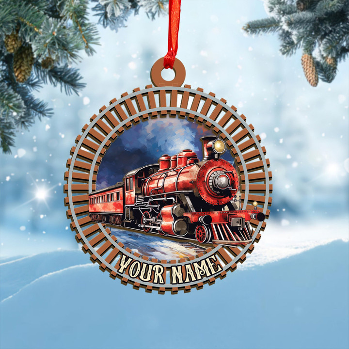 Train Personalized Suncatcher Ornament