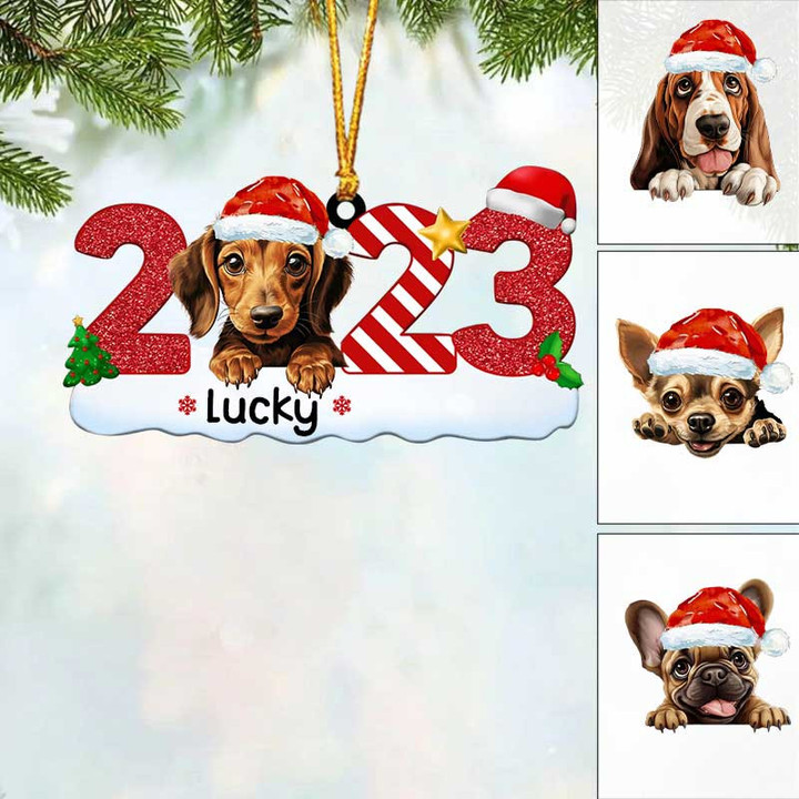 2023 Dog Ornament Personalized Custom Mica Ornament Christmas Gift For Dog Lover