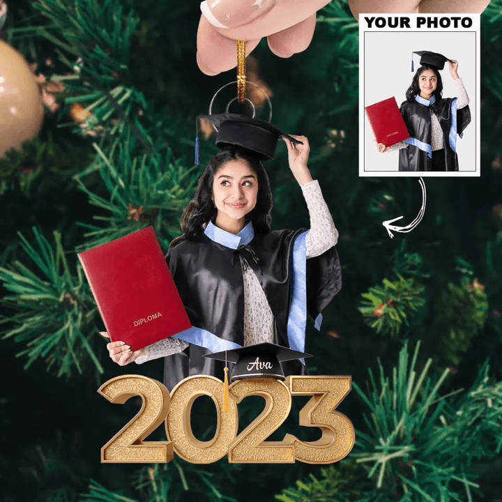 2023 Graduation - Personalized Custom Photo Ornament - Christmas, Graduation Gift For Family Members, Friends V2