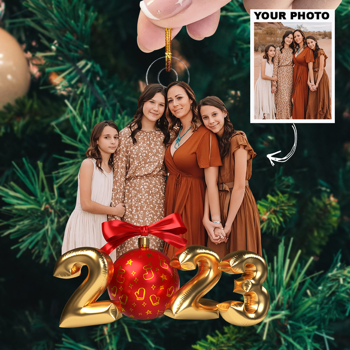 2023 Christmas Photo Ornament V2 - Personalized Photo Mica Ornament - Christmas Gift For Family Members
