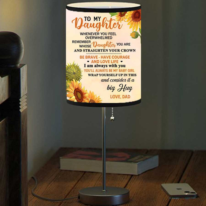 Sunflower To My Daughter Table Lamp, Gift from Dad Daughter Bedroom Lamp Birthday Gift for Her