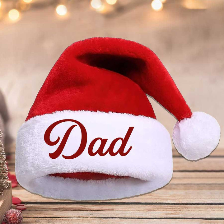 Customized Name Santa Hat for Dad, Warm Santa Beanie, Christmas Gift for Father