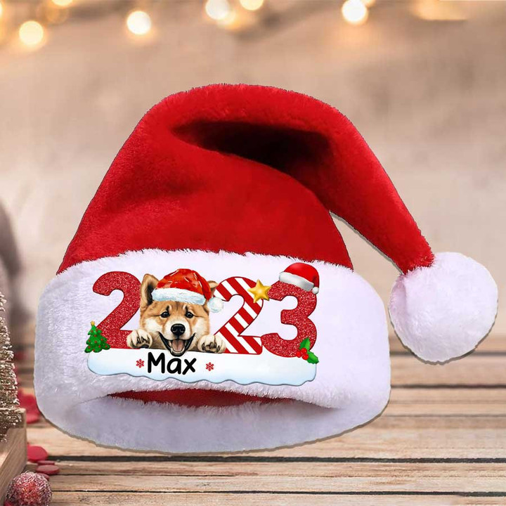Customized Alaskan Malamute Dog Lovers Santa Hat Christmas Gift, Santa Claus Hat for Alaskan Malamute Lovers