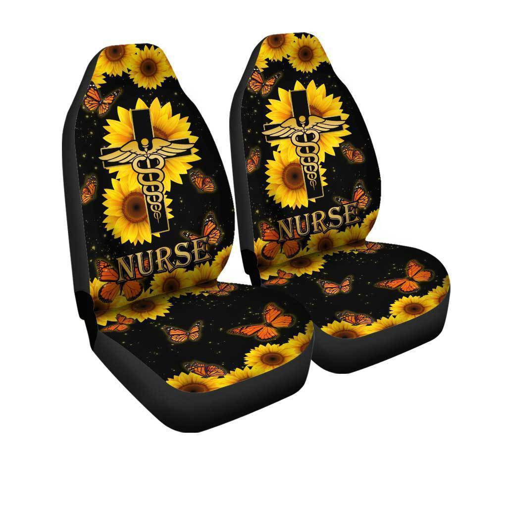 Sunflower Nurse Car Seat Covers Custom Car Interior Accessories - Gearcarcover - 3