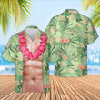 Funny Abs Aloha Tropical Flowers Hawaiian Shirt