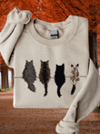 Lovely Cats Back View Art Comfy Sweatshirt