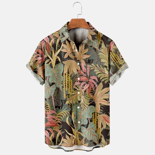 Men's Vintage Aloha Print Casual Breathable Short Sleeve Hawaiian Shirt