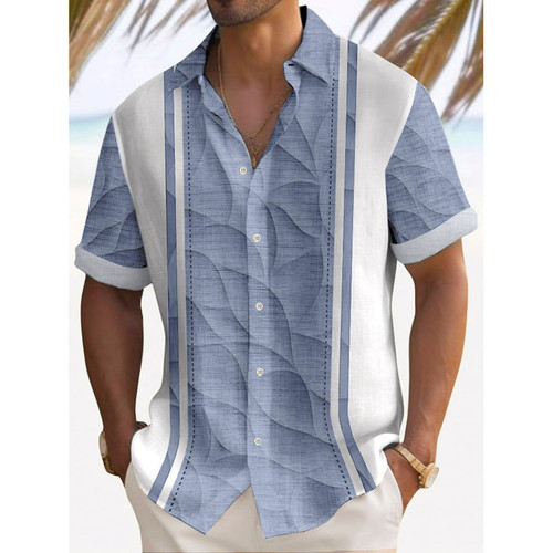 Trendy Vacation Short Sleeve Men's Shirt