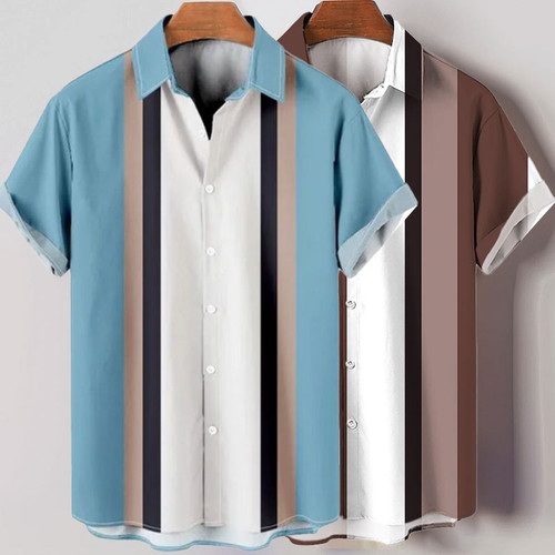 Men's Button Aloha Beach Summer Shirts