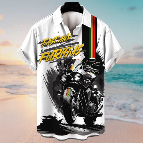 Men's Motorcycle Print Shirt