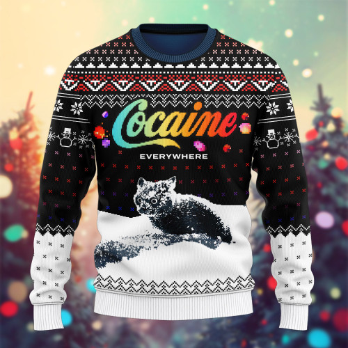Let It Snow Cat & Unicorn Ugly Christmas Sweatshirt