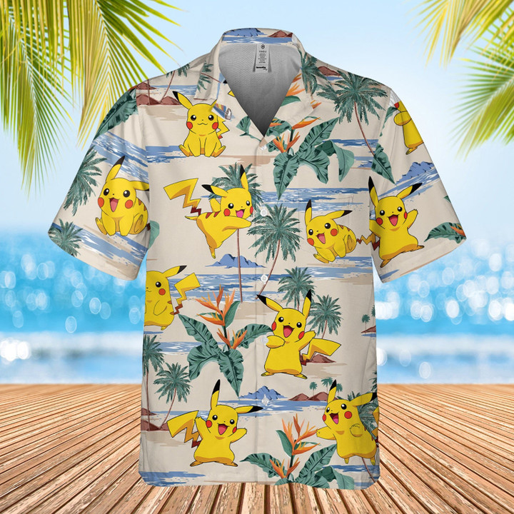 🎁PKM Hawaiian Pattern Hawaii Shirt