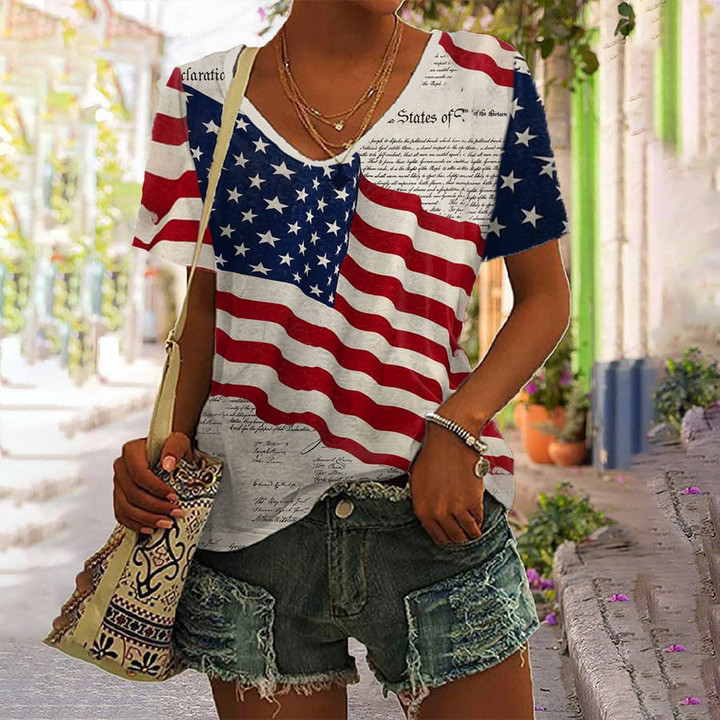 Women's Independence Day American Flag Print