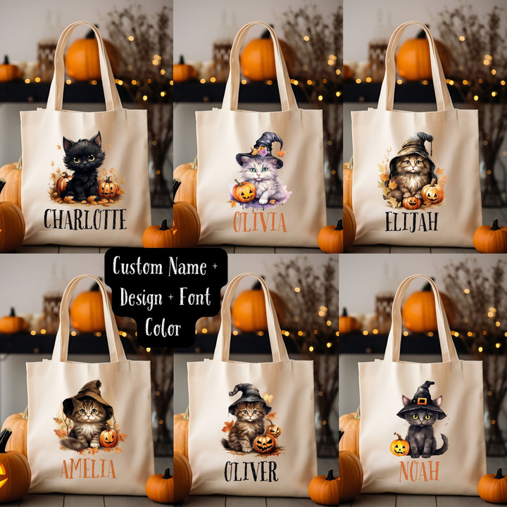🎃Witch Cat Halloween Pumpkin Bag
