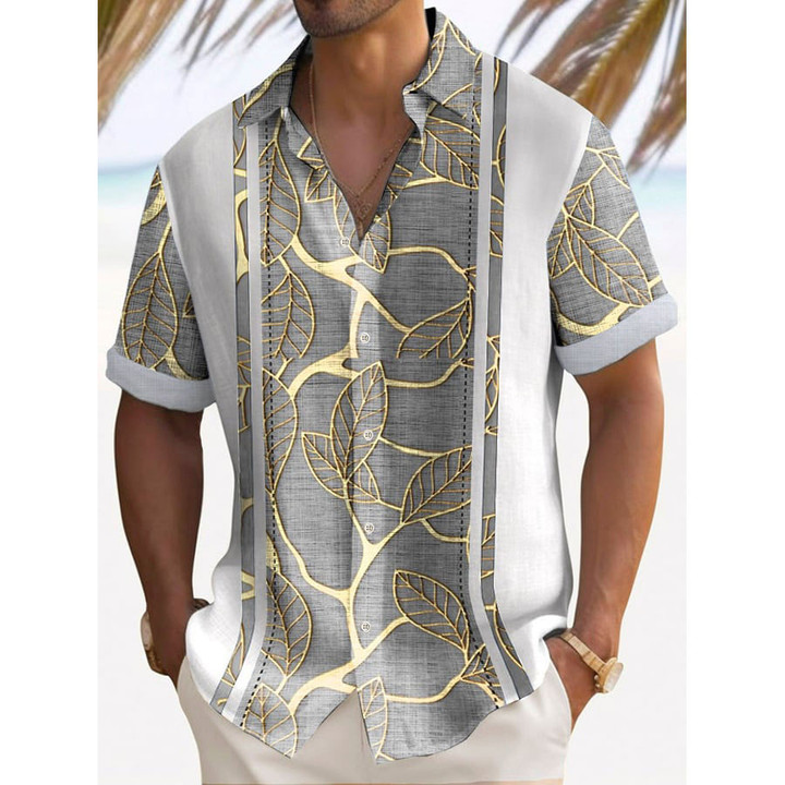 Men's Trendy Vacation Print Short Sleeve Shirt