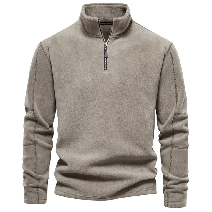Sweatshirt With Stand Collar Half Zip