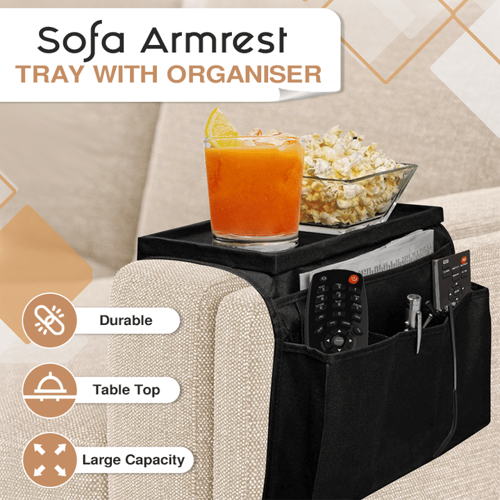 Sofa Armrest Tray With Organiser 🔥HOT DEAL - 50% OFF🔥
