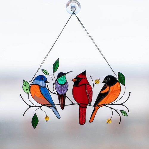 Birds Suncatcher Window Hanging - Mothers Day Gift (Free Shipping)