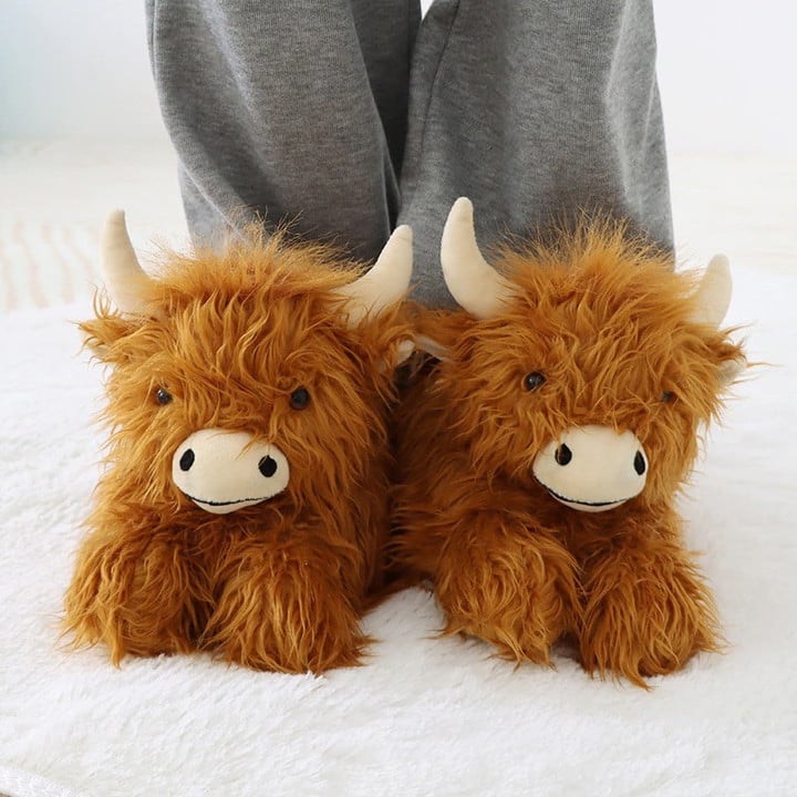 Highland Cow Slippers, Plush Scottish Cow Slippers 🔥HOT DEAL - 50% OFF🔥