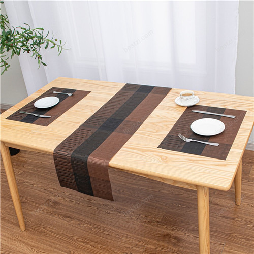 Modern Table Runner  For Dining Table PVC Table Cover Waterproof Non-slip  Grey Black Kitchen Accessories Table Cloth 30x180cm