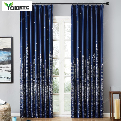 YokiSTG Blackout Curtains For Living Room Children Kids Baby Room Curtains Bedroom Cartoon Castle Curtains Lovely Drapes Gift