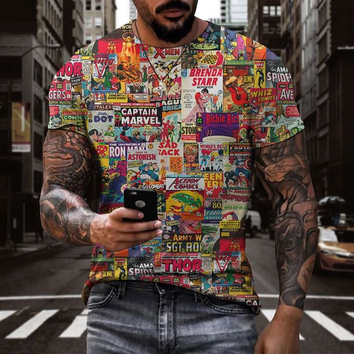 Men's T-shirt with magazine print