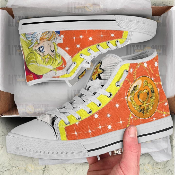 Sailor Venus High Top Shoes Custom Sailor Moon Anime Canvas Sneakers - LittleOwh - 3