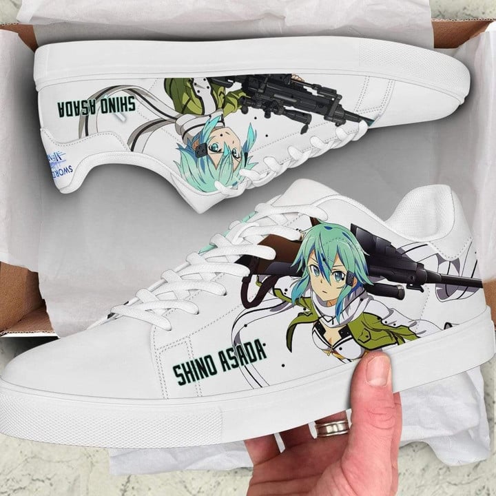 Shino Asada Skate Sneakers Sword Art Online Custom Anime Shoes - LittleOwh - 2