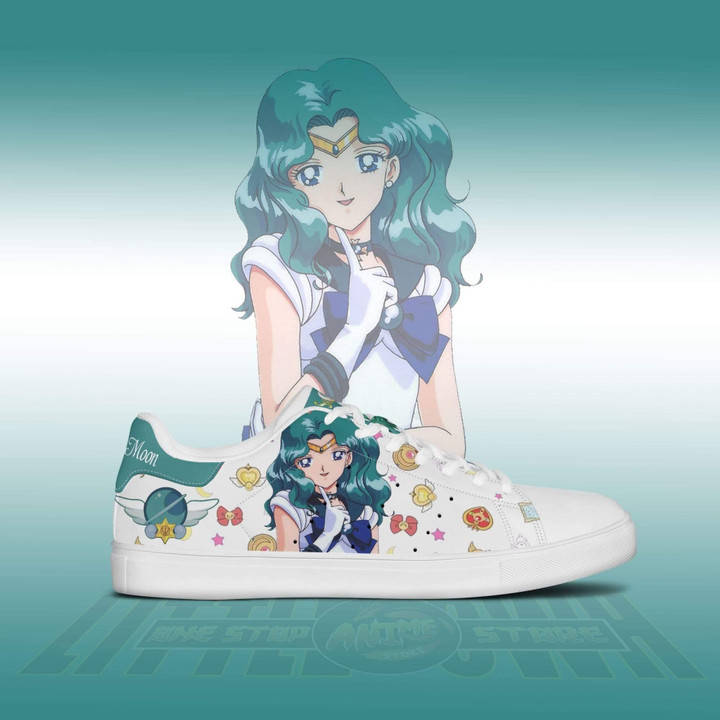 Sailor Neptune Sneakers Custom Sailor Moon Anime Shoes - LittleOwh - 2