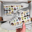Attack On Titan High Top Canvas Shoes Custom Cute Chibi Face Anime Sneakers - LittleOwh - 3
