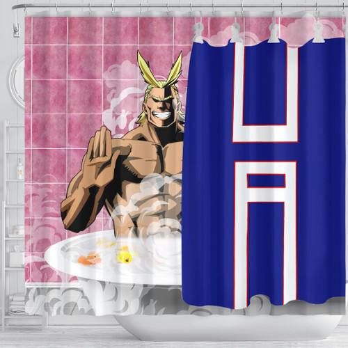 All Might Hero Shower Curtain My Hero Academia MHA Anime Bathroom Decor