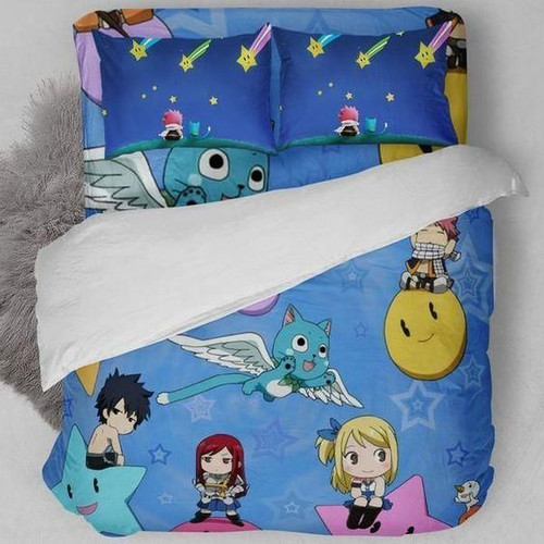 Fairy Tail Bed Set Lovely Happy Anime Bedding
