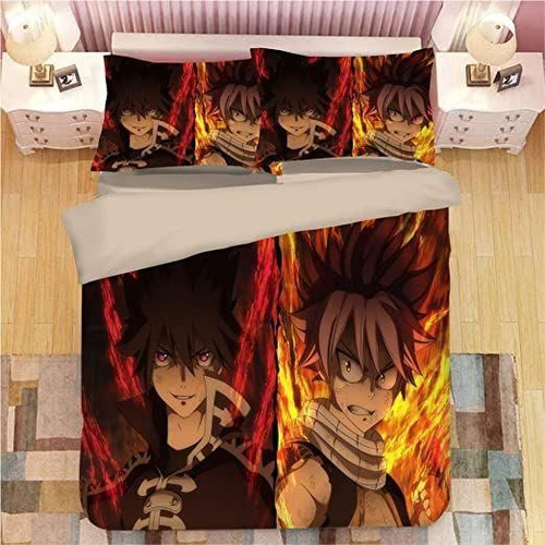 Fairy Tail Bed Set Burning Natsu Anime Bedding