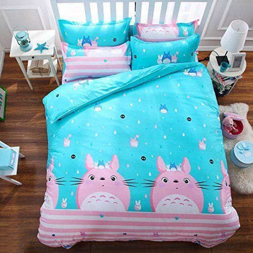 My Neighbor Totoro Bed Set Pink Totoro Anime Bedding