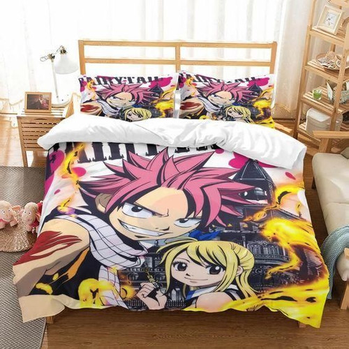 Fairy Tail Bed Set Colorful Natsu Anime Bedding